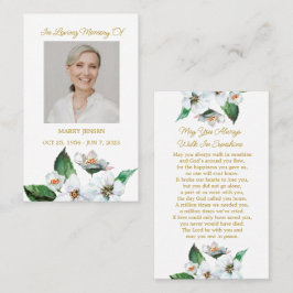 Jasmine Memorial Photo Funeral Prayer Card Visitenkarte