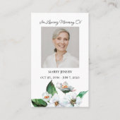 Jasmine Memorial Photo Funeral Prayer Card Visitenkarte (Vorderseite)