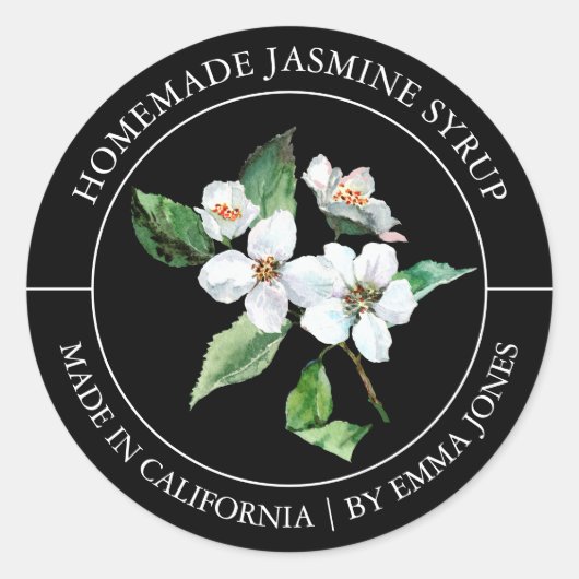 Jasmine Modern Label Runder Aufkleber (Vorderseite)