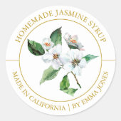 Jasmine Modern Label Runder Aufkleber (Vorderseite)
