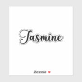 Jasmine Name - Handgeschriebene Kalligrafie Aufkleber (Blatt)