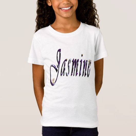 Jasmine, Name, Logo, Girls Weißer T - Shirt (Vorderseite)