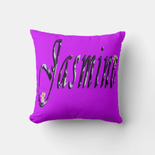 Jasmine, Name, Logo, Magenta-Kissen. Kissen