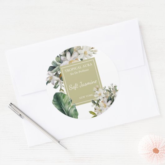 Jasmine Perfume Label Runder Aufkleber (Umschlag)
