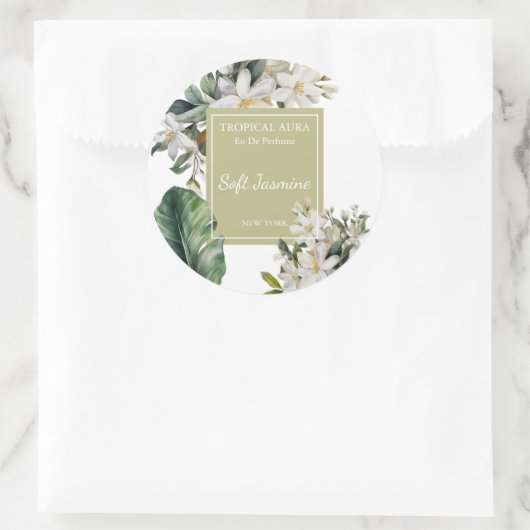 Jasmine Perfume Label Runder Aufkleber (Tasche)