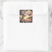 Jasmine Quadratischer Aufkleber (Tasche)