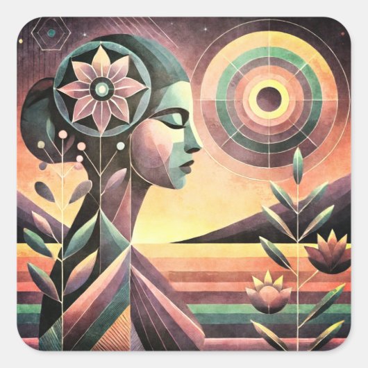 Jasmine Quadratischer Aufkleber (Vorderseite)