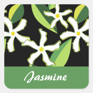Jasmine Retro Abstraktes Muster Quadratischer Aufkleber