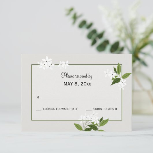 Jasmine RSVP Card (Stehend Vorderseite)