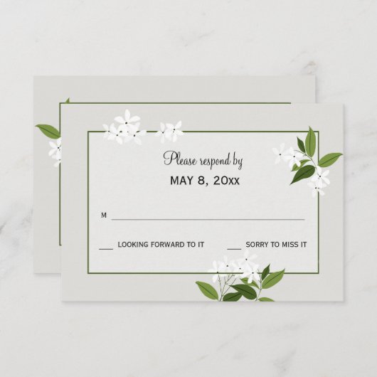 Jasmine RSVP Card (Vorne/Hinten)