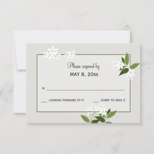 Jasmine RSVP Card Karte (Vorderseite)