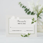Jasmine RSVP Card Karte (Stehend Vorderseite)