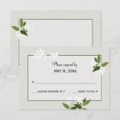 Jasmine RSVP Card Karte (Vorne/Hinten)