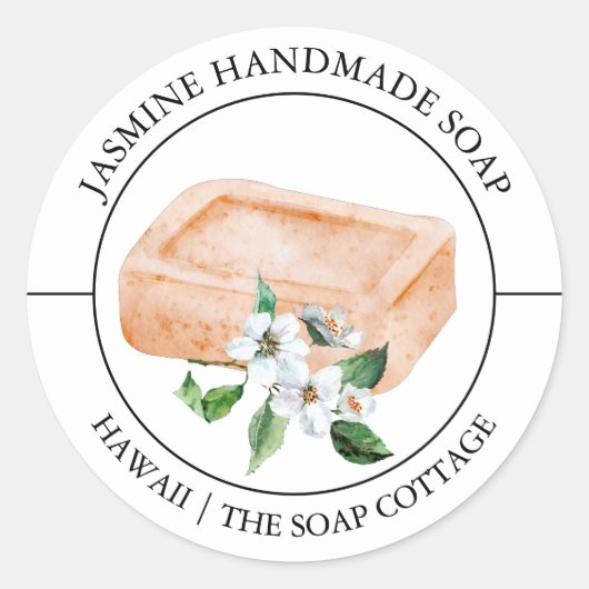 Jasmine-Seifenlabel Runder Aufkleber (Vorderseite)