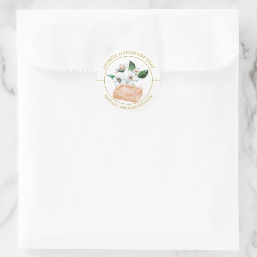 Jasmine-Seifenlabel Runder Aufkleber (Tasche)