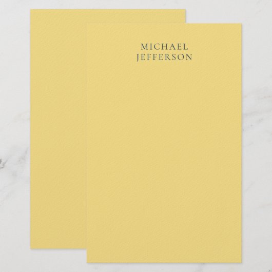 Jasmine & Slate Grau Minimalist Einfach Moderner N Briefpapier (Vorne/Hinten)