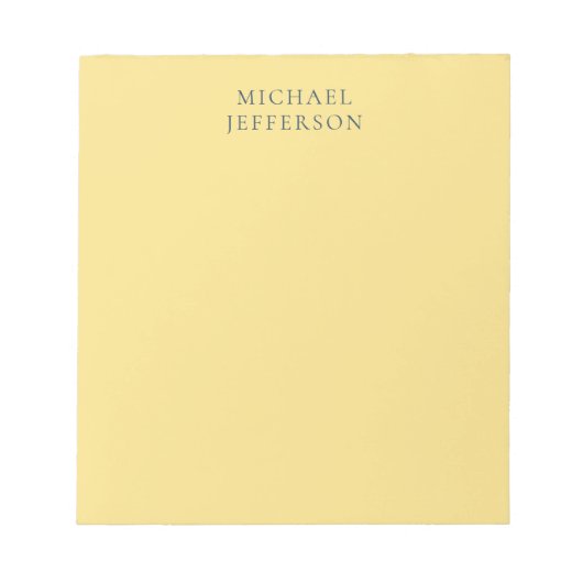 Jasmine & Slate Grau Minimalist Einfach Moderner N Notizblock (Vorderseite)