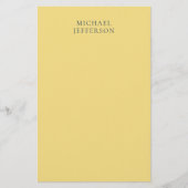 Jasmine & Slate Grey Minimalist Plain Modern Name Briefpapier (Vorderseite)
