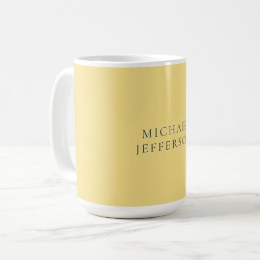 Jasmine & Slate Grey Minimalist Plain Modern Name Kaffeetasse (Vorderseite Links)