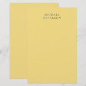Jasmine & Slate Grey Minimalist Schlicht Moderner Briefpapier (Vorne/Hinten)