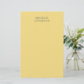 Jasmine & Slate Grey Minimalist Schlicht Moderner Briefpapier (Stehend Vorderseite)