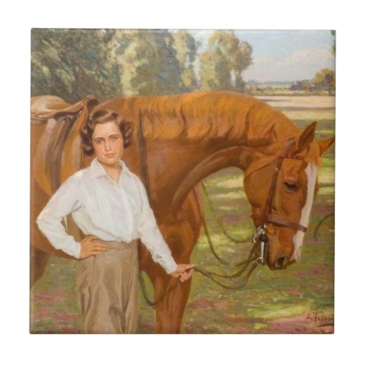 Jasmine the Horse (von Algernon Talmage) Fliese (Vorderseite)