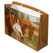 Jasmine the Horse (von Algernon Talmage) Große Geschenktüte (Rückseite Schrägansicht)