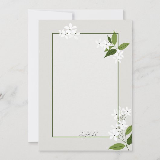 Jasmine Vertikale Einladung (Rückseite)