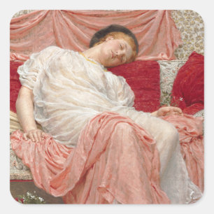 Jasmine von Albert Joseph Moore, viktorianische Fe Quadratischer Aufkleber