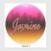Jasmine Vorname Name golden pink Aufkleber Sticker (Blatt)
