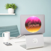 Jasmine Vorname Name golden pink Aufkleber Sticker (Laptop auf Schreibtisch)