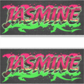 Jasmine Vorname Name Graffiti Aufkleber Sticker (Vorderseite)