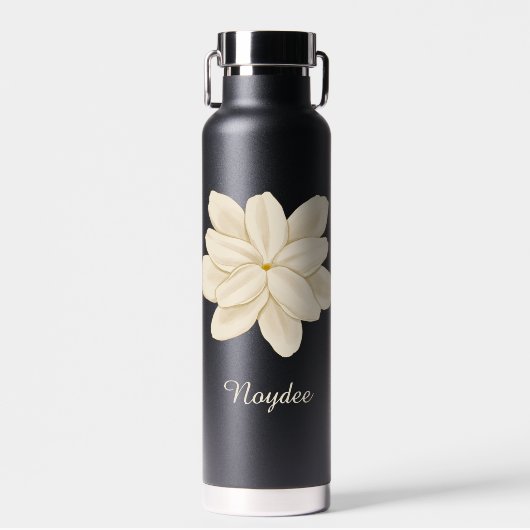 Jasmine White Flower Elegant Name Trinkflasche (Vorne)
