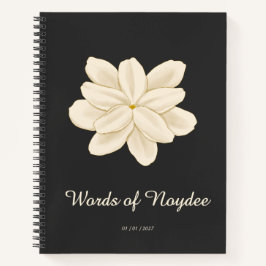 Jasmine White Flower Eleganter Name Notizblock