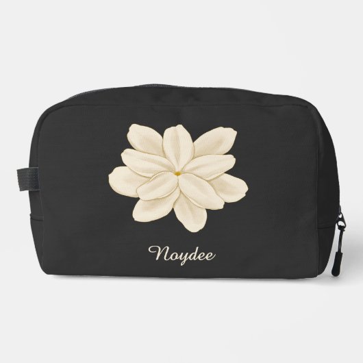 Jasmine White Flower Eleganter Name Waschbeutel (Vorderseite)