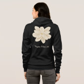 Jasmine White Flower Name Front and Back Hoodie (Schwarz voll)