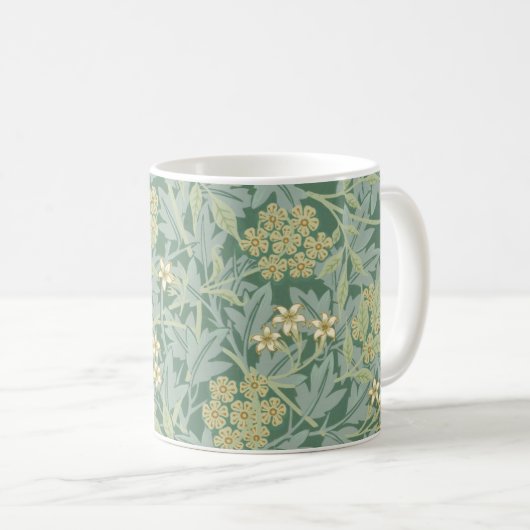 Jasmine William Morris Floral gemustert Kaffeetasse (VorderseiteRechts)