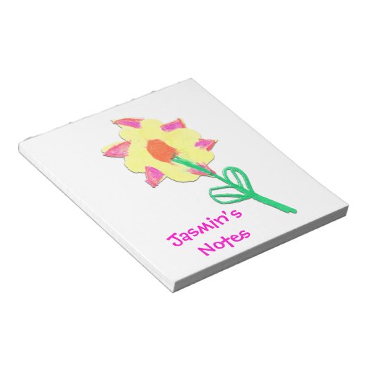 Jasmins Blume Notepad - Vorlage für Künste von Kin Notizblock (angewinkelt)