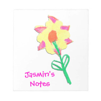 Jasmins Blume Notepad - Vorlage für Künste von Kin Notizblock