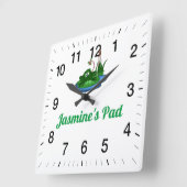 Jasmins Pad Square Wall Clock Quadratische Wanduhr (Winkel)