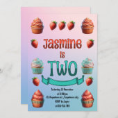 Jasmins zweiter Geburtstag Einladung (Vorne/Hinten)