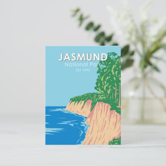 Jasmund Nationalpark Chalk Cliffs Deutschland Vint Postkarte (Stehend Vorderseite)