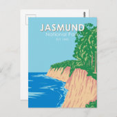 Jasmund Nationalpark Chalk Cliffs Deutschland Vint Postkarte (Vorne/Hinten)