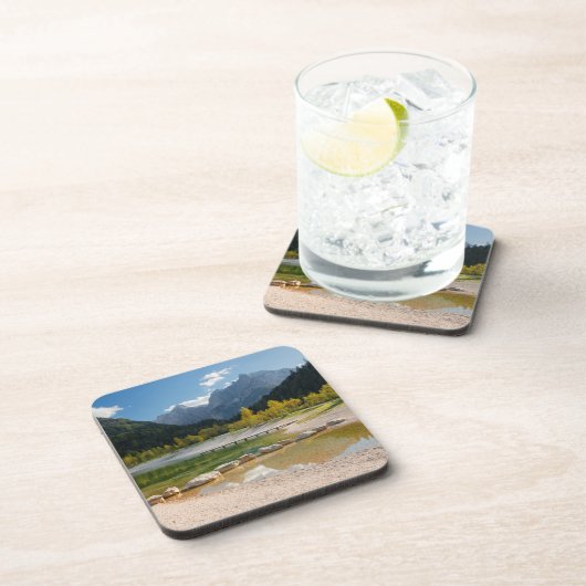 Jasna-See in den slowenischen Alpen im Herbst Getränkeuntersetzer (Rechte Seite)