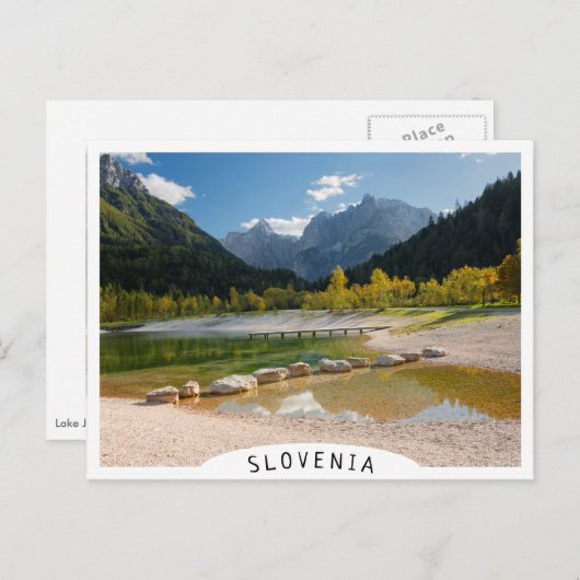Jasna-See in den slowenischen Alpen im Herbst Postkarte (Vorne/Hinten)