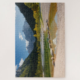 Jasna-See in den slowenischen Alpen im Herbst Puzzle