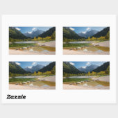 Jasna-See in den slowenischen Alpen im Herbst Rechteckiger Aufkleber (Blatt)