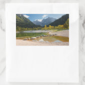 Jasna-See in den slowenischen Alpen im Herbst Rechteckiger Aufkleber (Tasche)