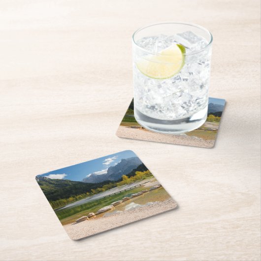 Jasna-See in den slowenischen Alpen im Herbst Rechteckiger Pappuntersetzer (Vor Ort)