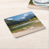 Jasna-See in den slowenischen Alpen im Herbst Rechteckiger Pappuntersetzer (angewinkelt)